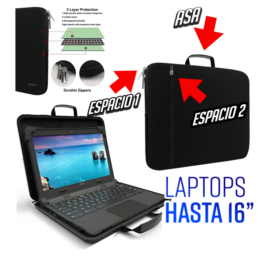 Funda Estuche para Laptop Maletin de 15.6 a 16 Pulgadas Maleta con asa