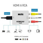 Adaptador hdmi a rca convertidor hdmi2av video pal ntsc