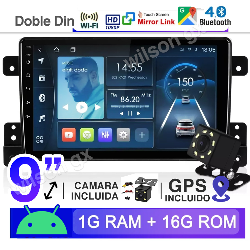 Autoradio MP5 Pantalla 9 Android Táctil retroceso Auto Radio Carplay