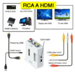 Adaptador rca a hdmi conversor convertidor 720 1080p