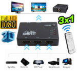 Switch splitter hdmi 3 -1 hub hd 3d tv bluray ps4 deco pc