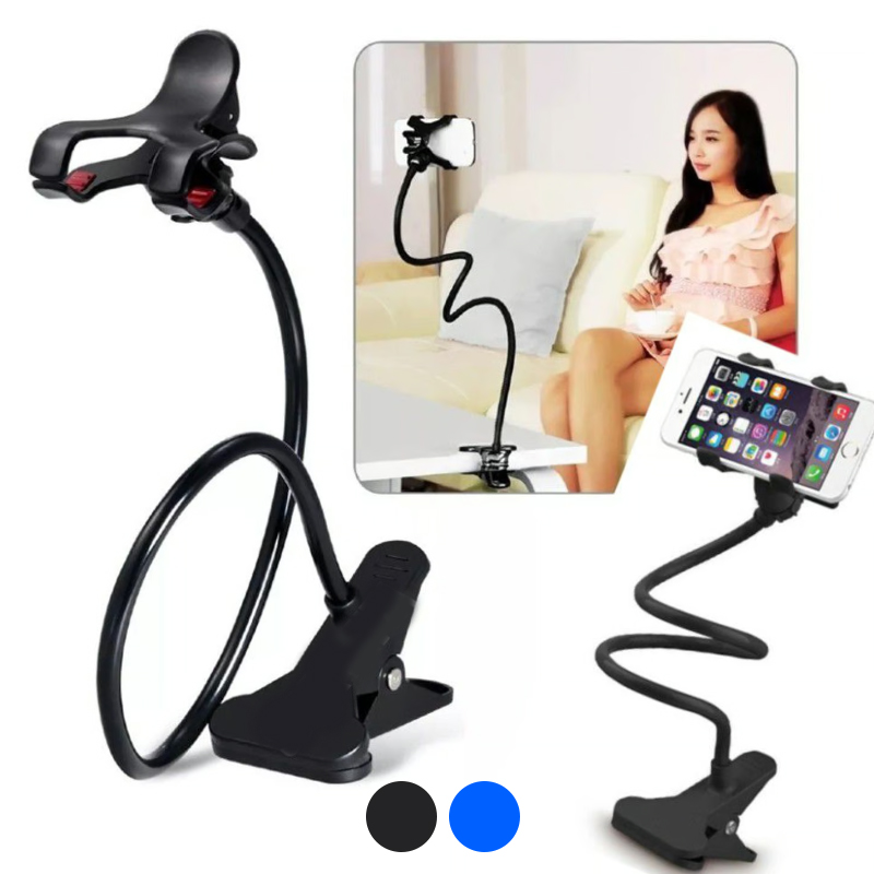 Soporte Sujetador Flexible Gancho para Celular Mesa y Auto 360