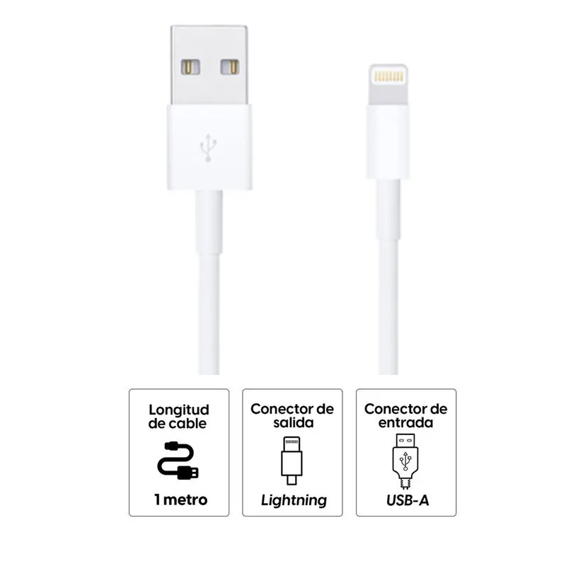 Cable para iPhone Lightning a USB 1M