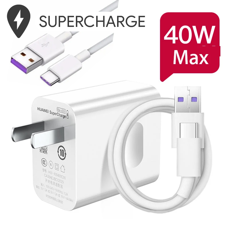 Cargador huawei supercharge 40w tipo c carga rápida