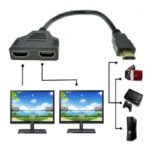 Cable splitter hdmi miltiplicador x2 adaptador conecte 1 equipo 2 tv