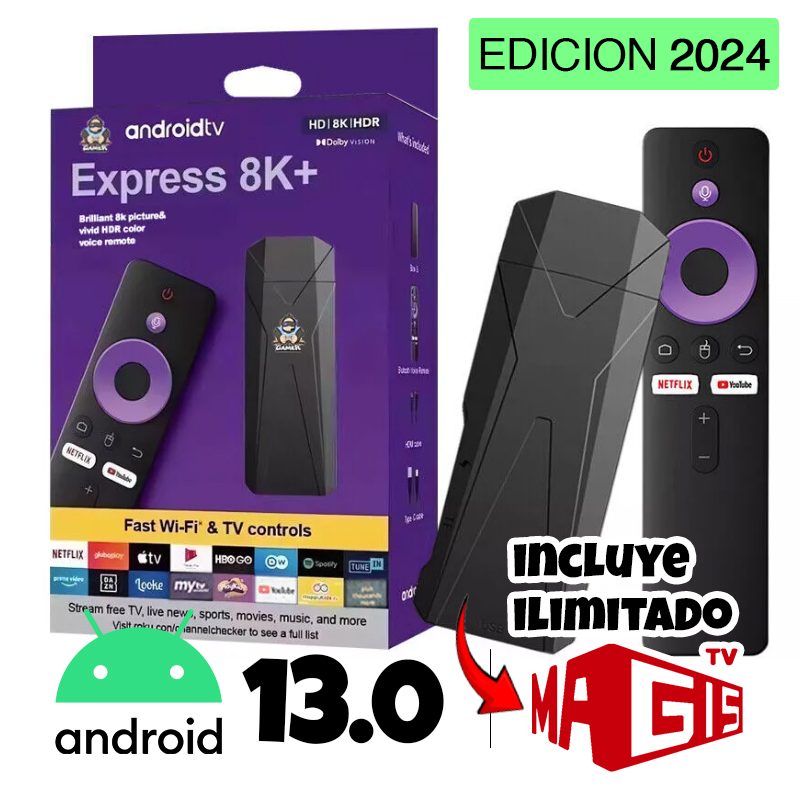 Tv Box Certficado Android 2024 4K Tvbox tipo Fire Stick + Magis TV