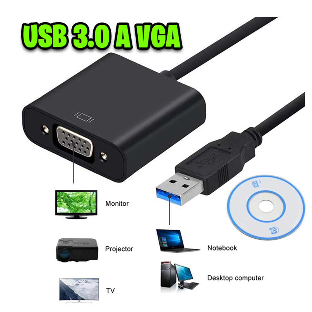 Adaptador usb 3.0 a vga compatible 2.0 convertidor conversor