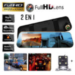 Espejo Retrovisor Con Camara Delantera Trasera Vision Nocturna Auto