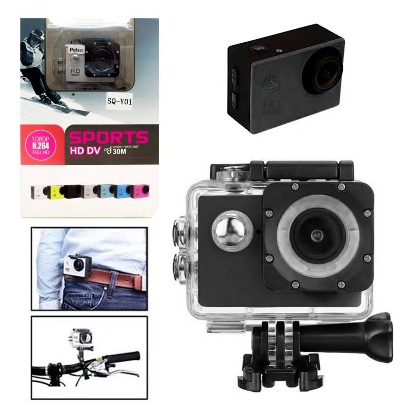 Cámara Deportiva Acuática tipo gopro 1080P con Accesorios económica