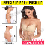 Brasier invisible lavable con levantador y ajustador Push Up A B C D