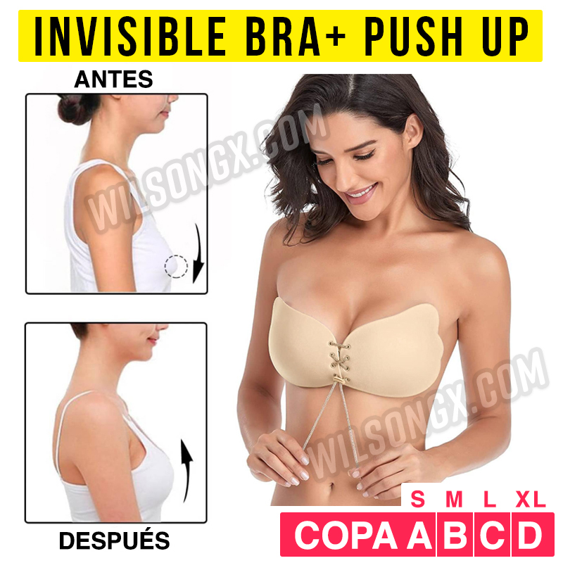 Brasier invisible lavable con levantador y ajustador Push Up A B C D