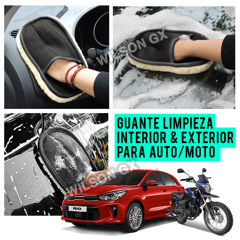 Guante para Limpieza Interior Exterior Auto Moto Carro LAVABLE