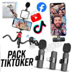 Pack Microfono Inalambrico Tipo C + Set de Grabacion para Tiktok