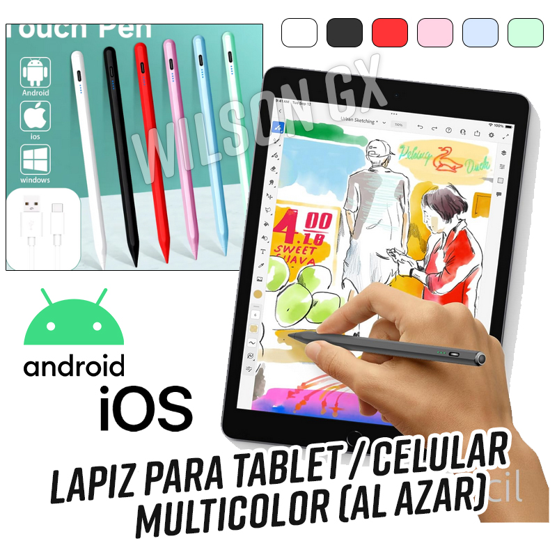 Lápiz Táctil Pen Touch Optico para Tablet iPad Lapicero Android IoS