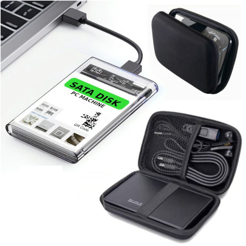 Case disco duro externo usb 3.0 + funda estuche protectora