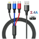 Cable 3 en 1 Carga Rápida Pulpo iPhone Micro y Tipo-C entrada USB