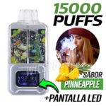 Vape recargable 15000 Puffs Sabor Piña + Pantalla Led Vaper