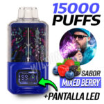 Vape recargable 15000 Puffs Mixed Berry + Pantalla Led Vaper