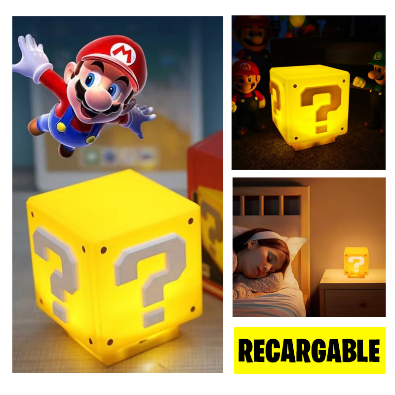 Lampara Mario Bros Recargable USB con Sonido Portatil oficina hogar
