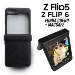 Case con Magsafe Para Samsung Z FLIP 5 y 6 Funda Cuero Sintético