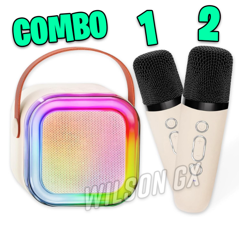 Mini parlante bluetooth con 2 micrófonos Luz led rgb Portatil