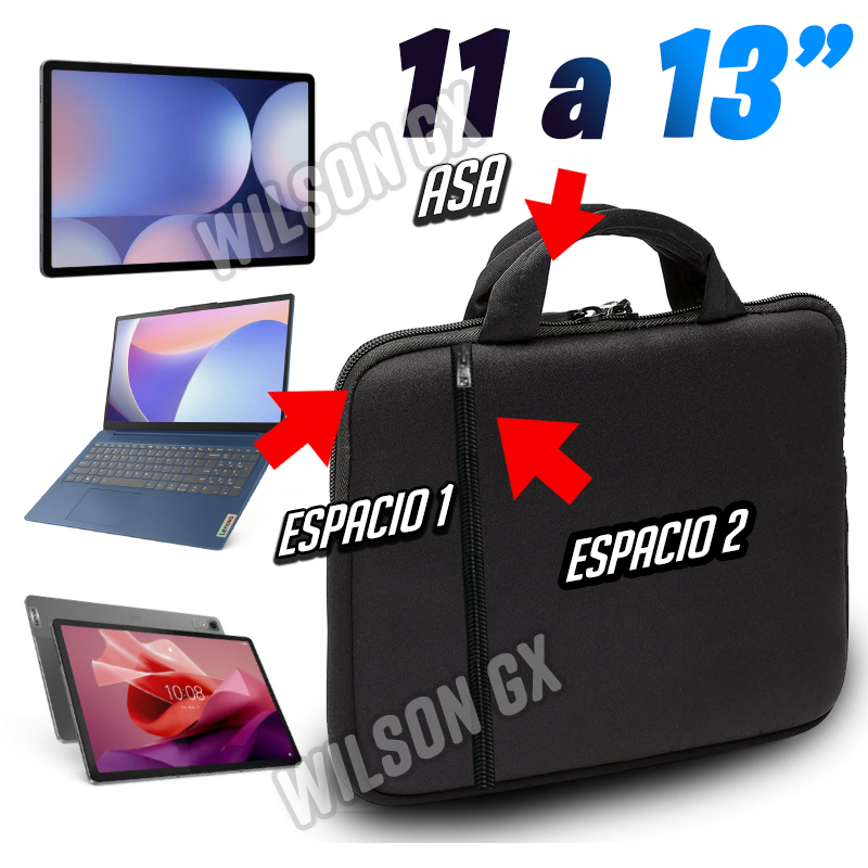 Funda Maletin para tablet laptop e iPad de 11 a 13" pulgadas