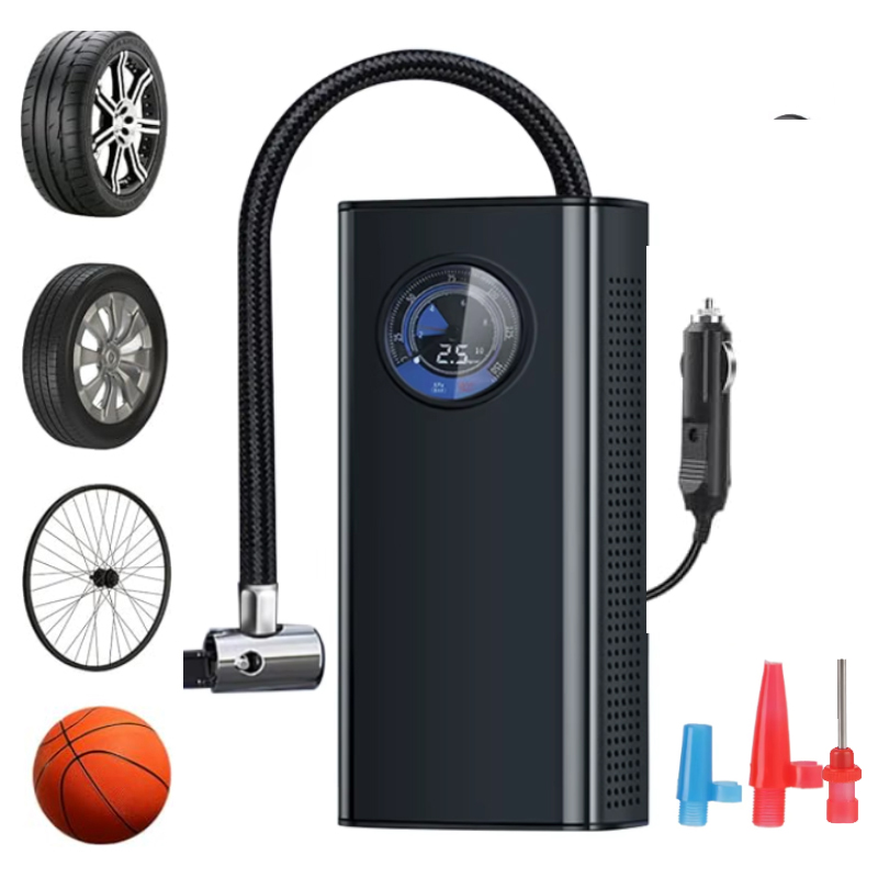 Compresor De Aire con pantalla Inflador llanta con cable