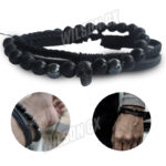 Pack Pulsera para hombre Cuero Turmalina 3 cuerdas