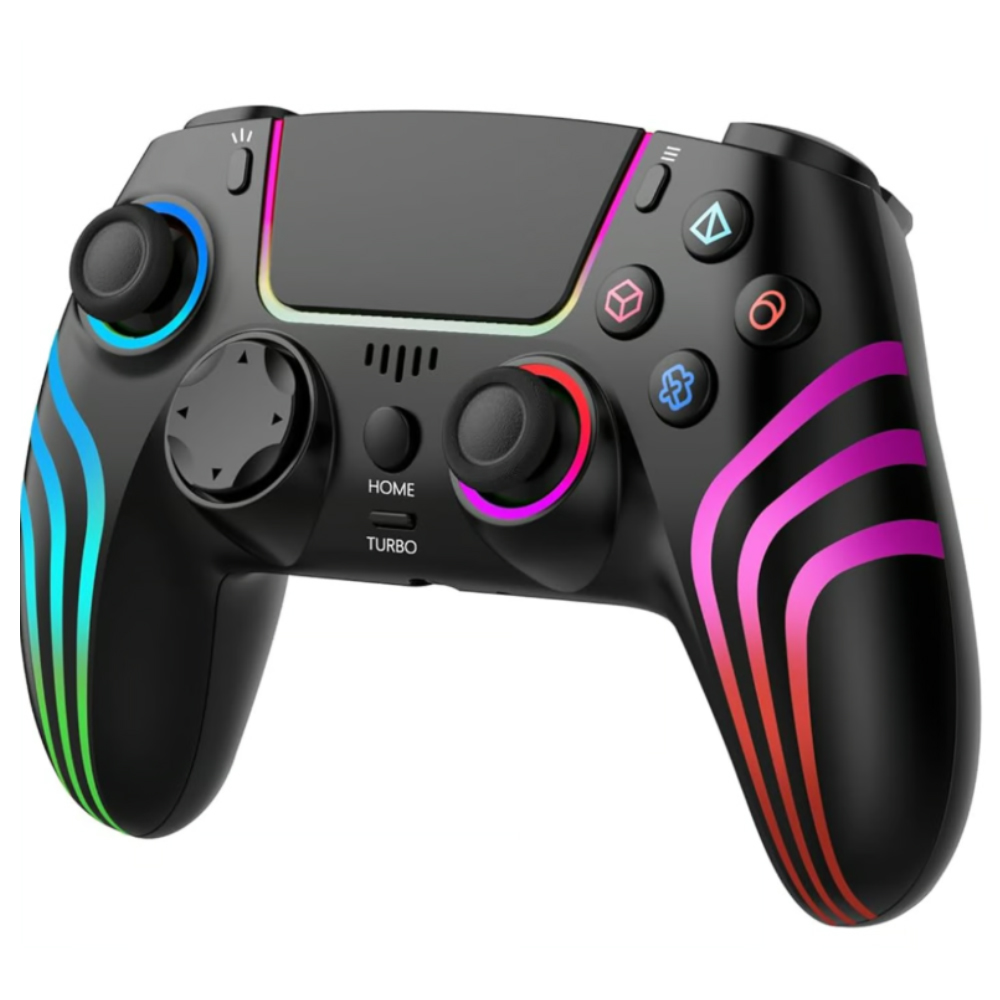 Mando PS4 Inalámbrico Negro con 4 Efectos de Luz SEISA SJ-4013B