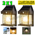 Combo 2 Foco Luz Solar + Sensor Movimiento  Exterior Recargable