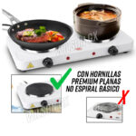 Cocina Electrica RAF 2 Hornillas Plana Premium 2000W Portatil