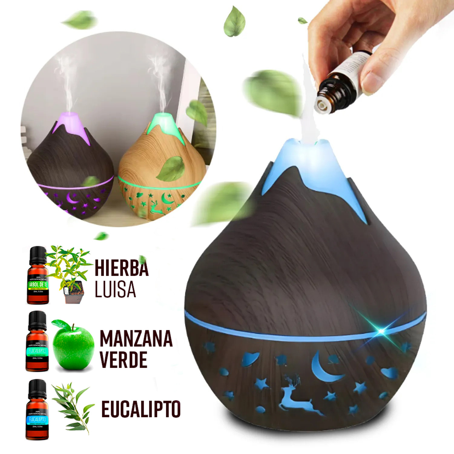 Purificador de Aire Forma Jarro Humidificador USB + Esencia a Elección