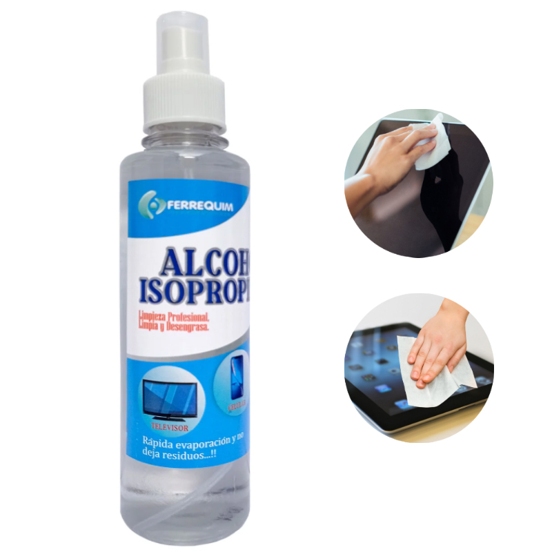 Alcohol Isopropílico 250 ml limpieza pc laptop tv celular 250ml