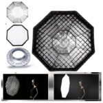 Softbox octagonal 95cm Montura Bowens + Rejilla Grilla Flash Estudio